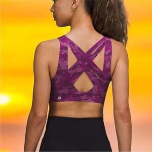 Lululemon Enlite Weave-Back Bra Heritage 365 Camo Mini Vintage Plum Multi 38DD